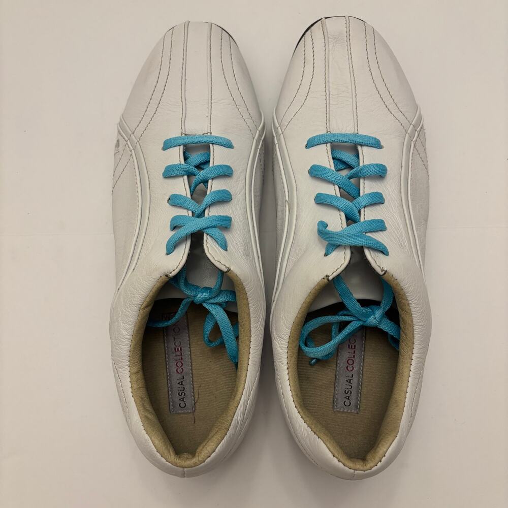 FootJoy Casual Collection Womens 8M White Aqua Leather Spikeless Golf Shoes
